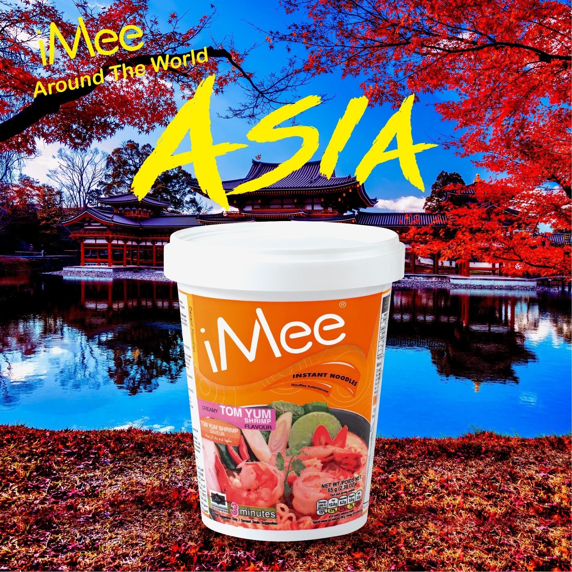 iMee Cup Instant Noodles with 6 Flavors (Chicken/Beef/Shrimp/Vegetable/TomYum/GreenCurry) Product of Thailand