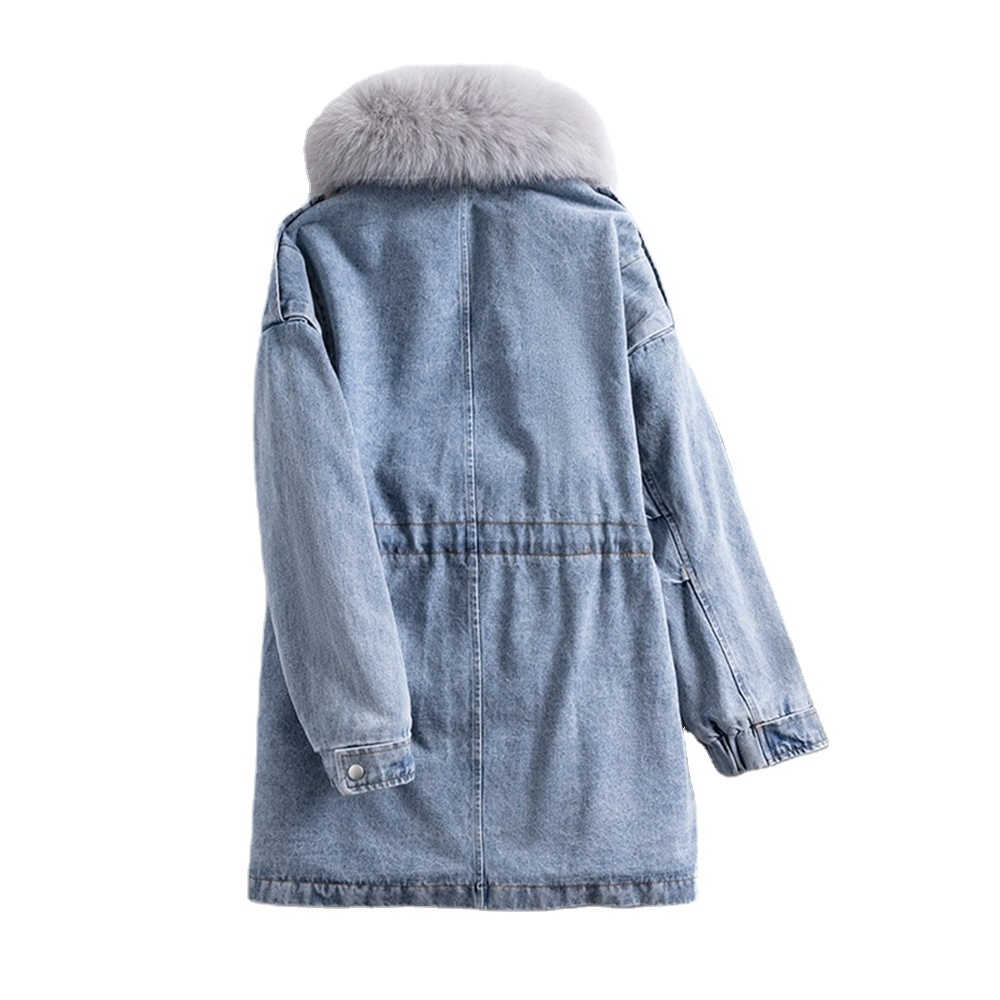 New Casual Style Winter parka jacket Duck Down Coat Ladies Parka puffer blue jacket Women Warm Down Jack long length black fur