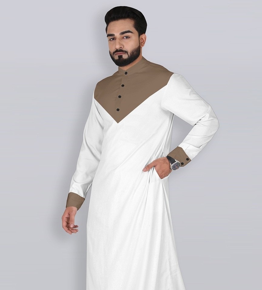 Al Daffah Thobes - new design in white color thobes