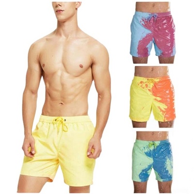 Custom Swimwear Men Quick Dry Color Changing Swimwear Shorts Swim Trunks For Men Custom logo swimming short's New Popular men