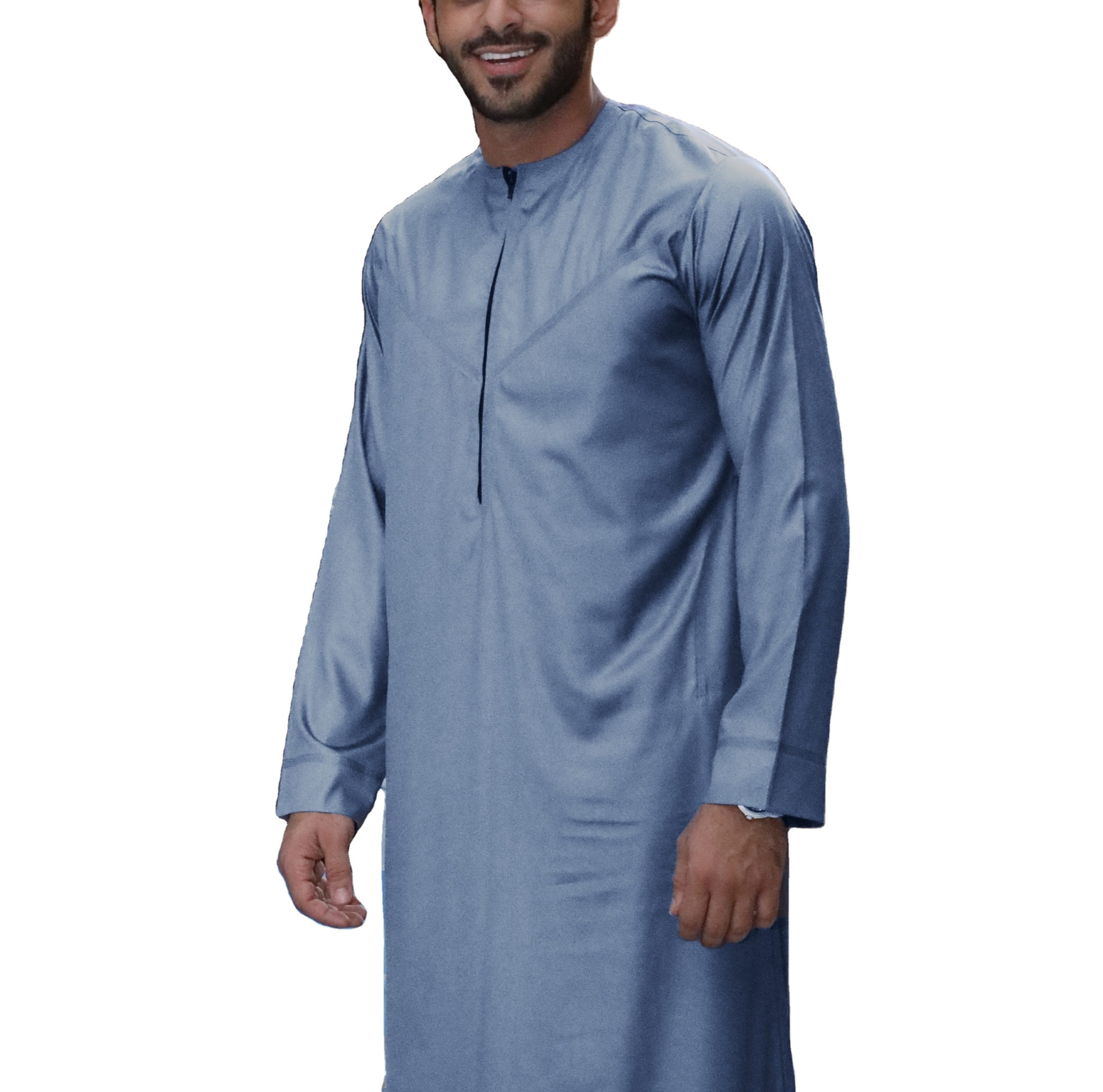 Hot Sale Best Selling Islamic Clothing Men Thobe Muslim Arabic Thobe Wholesale jubba for men islamic thobe zipper closure