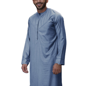 Hot Sale Best Selling Islamic Clothing Men Thobe Muslim Arabic Thobe Wholesale jubba for men islamic thobe zipper closure