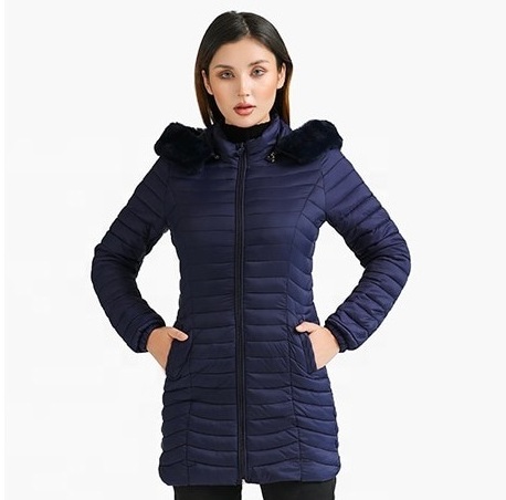 New Casual Style Winter parka jacket Duck Down Coat Ladies Parka puffer blue jacket Women Warm Down Jack long length black fur