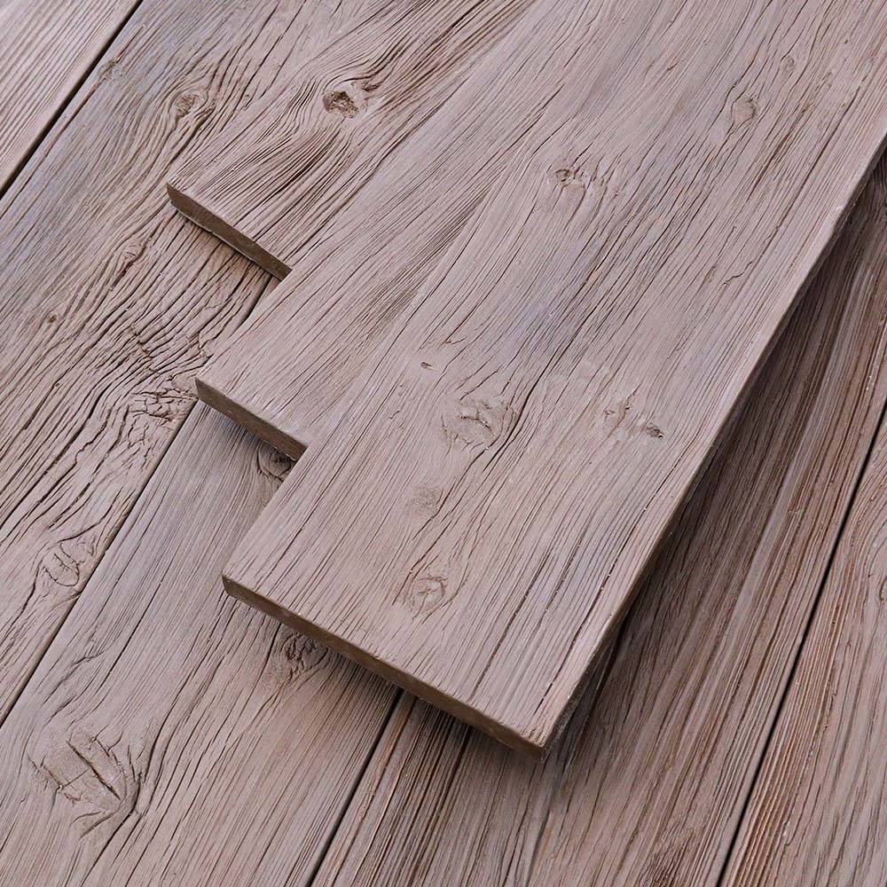 Exterior natural wood timber texture waterproof invisible fastening system PU polyurethane composite decking