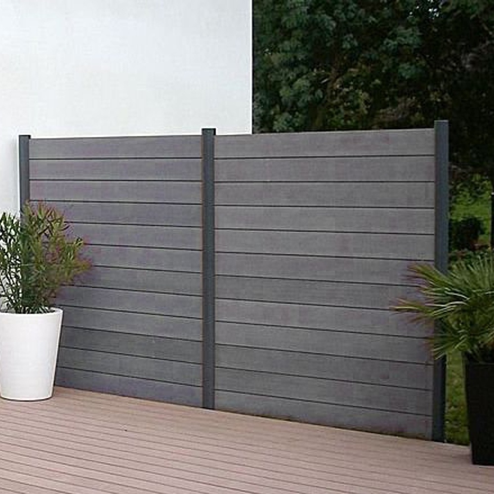 cheap price wpc composite wood palisade wpc plastic fence with garden and terrace used