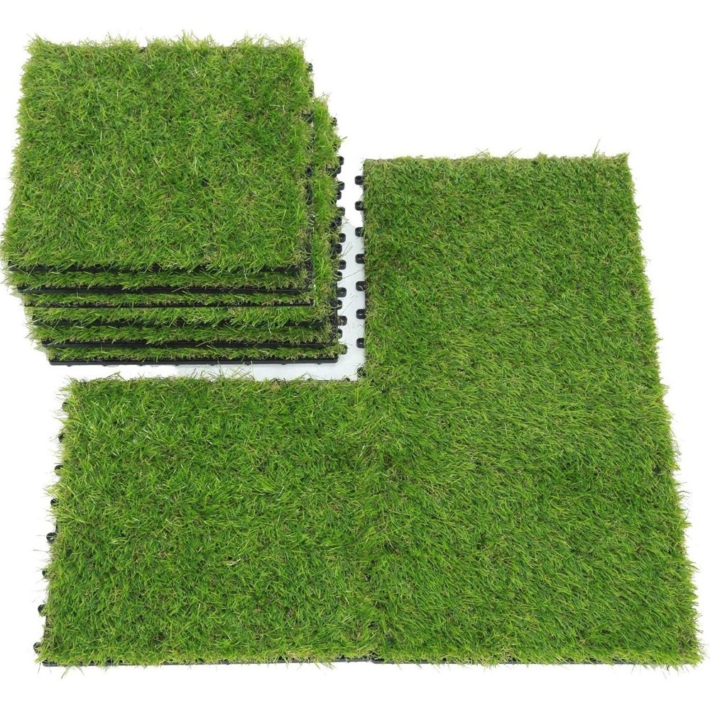 Wholesale artificial plant grass DIY deck tiles waterproof garden patio balcony decoration interlocking tile