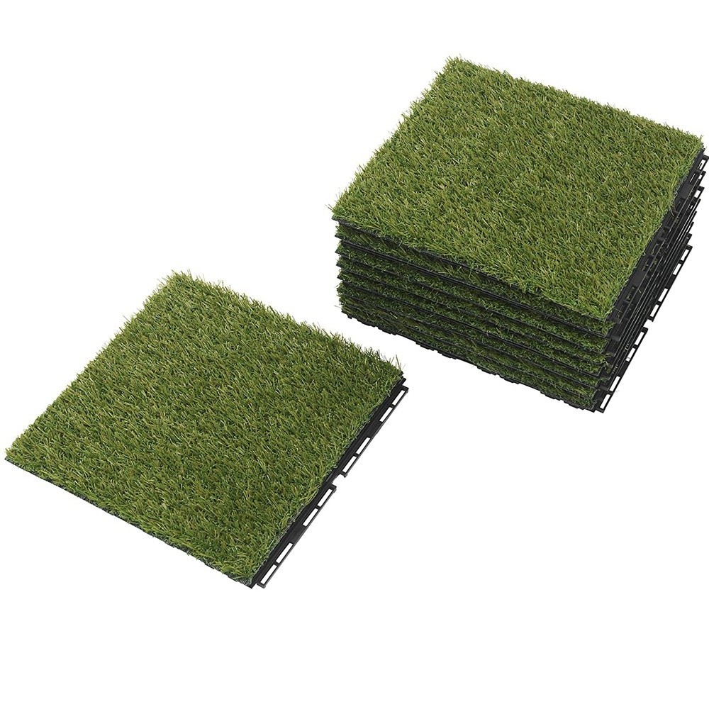 Wholesale artificial plant grass DIY deck tiles waterproof garden patio balcony decoration interlocking tile