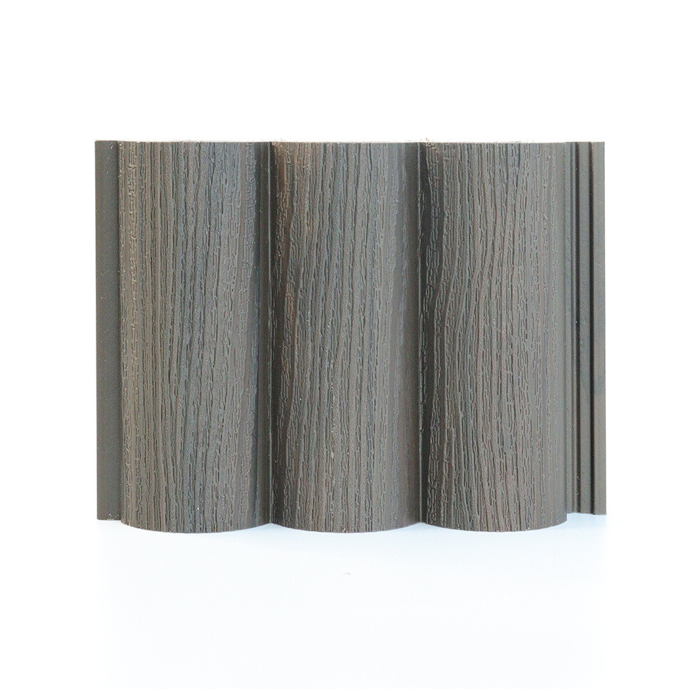 Outdoor encapsulated co-extrusion cladding wood effect arched shiplap profile capped wpc composite fluted wall panel