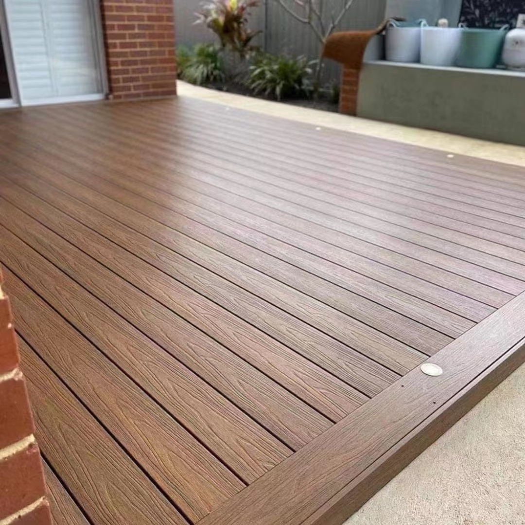 UV-Stable Exterior Solid Waterproof Wooden High Strength CE Certified  WPC Wood Plastic Composite Decking Of Double Colors