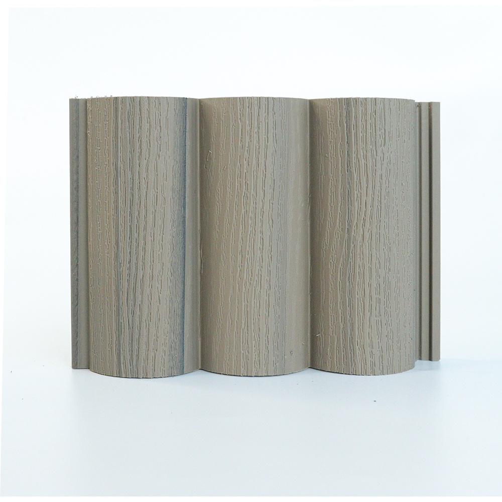 Outdoor encapsulated co-extrusion cladding wood effect arched shiplap profile capped wpc composite fluted wall panel