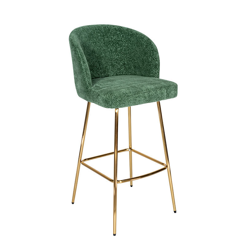 Modern Hot sales High Quality Linen Seat High Stools Furniture Bar Chair With golden legs