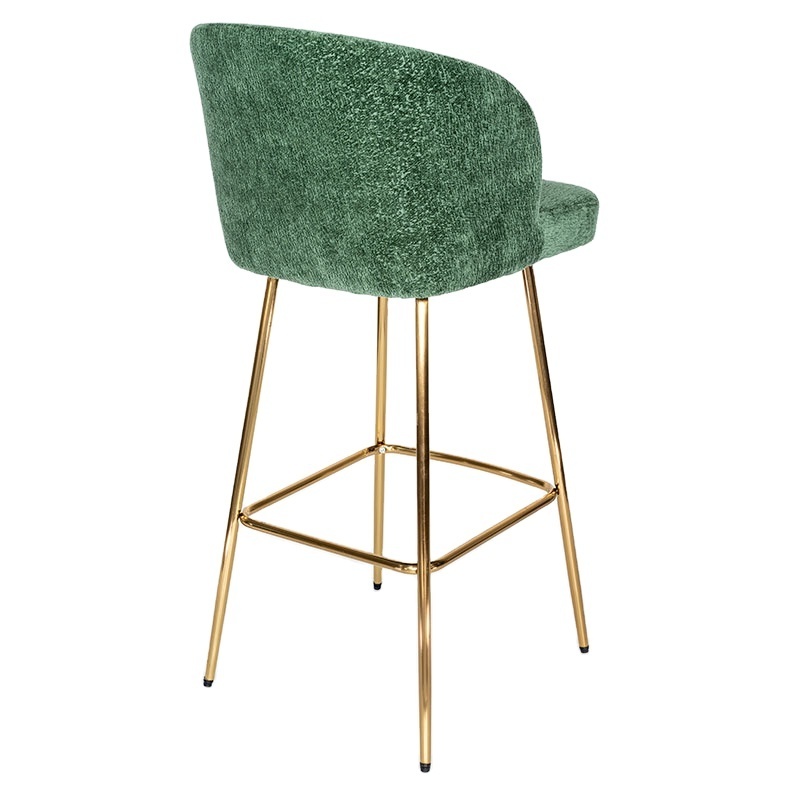 Modern Hot sales High Quality Linen Seat High Stools Furniture Bar Chair With golden legs