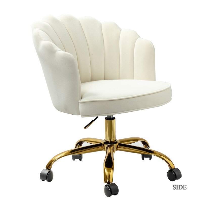 Xinhao Flower Shape Home Office Chair with Chrome Legs Height Adjustment Swivel Accent Chair Modern Task Chair