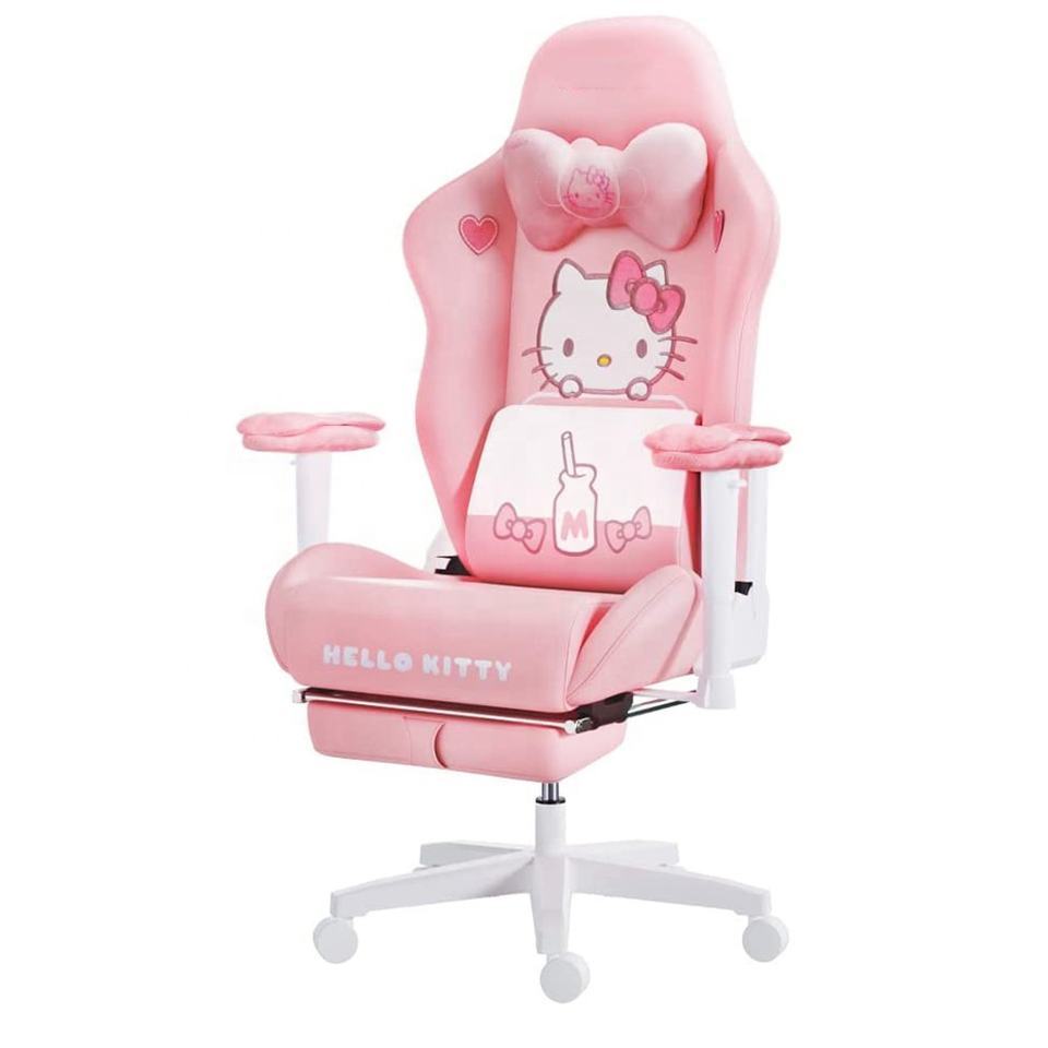 Indonesia popular custom color kid pink computer hello kitty comfortable cushion adjustable ergonomic gaming chair