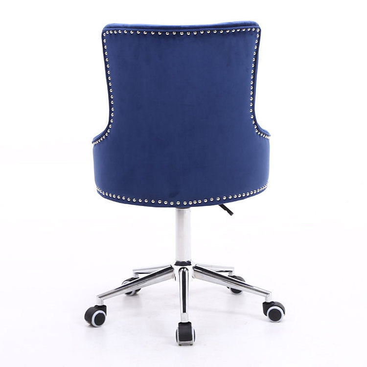 High Back Velvet Hot Sale Cheap Beautiful Blue Lift  Swivel  Office Furniture Executive Chair