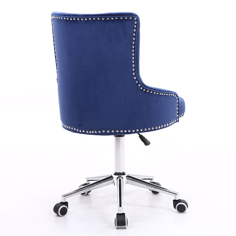 High Back Velvet Hot Sale Cheap Beautiful Blue Lift  Swivel  Office Furniture Executive Chair