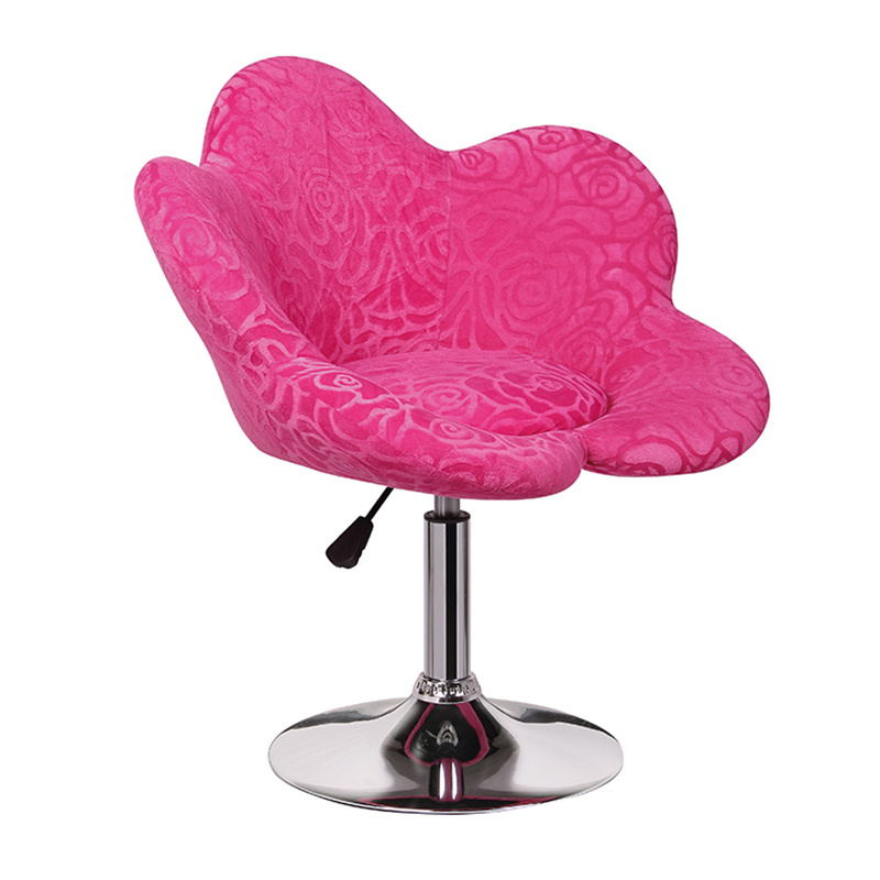 Home Use Casual Flower Shaped Fabric Swivel Bar Stool Fashion Sash Chair