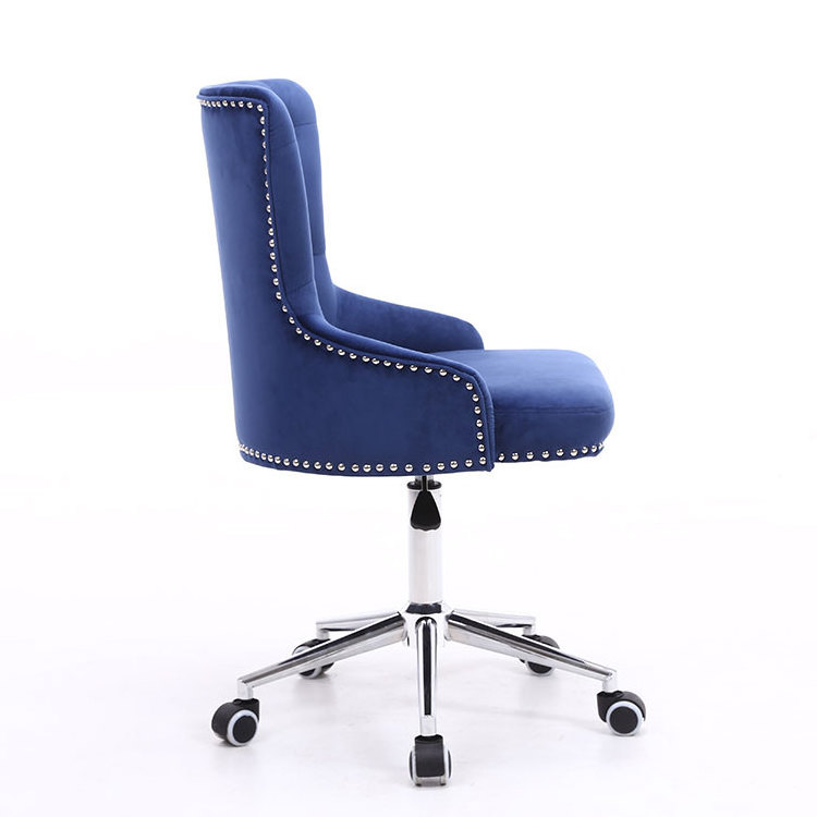 High Back Velvet Hot Sale Cheap Beautiful Blue Lift  Swivel  Office Furniture Executive Chair