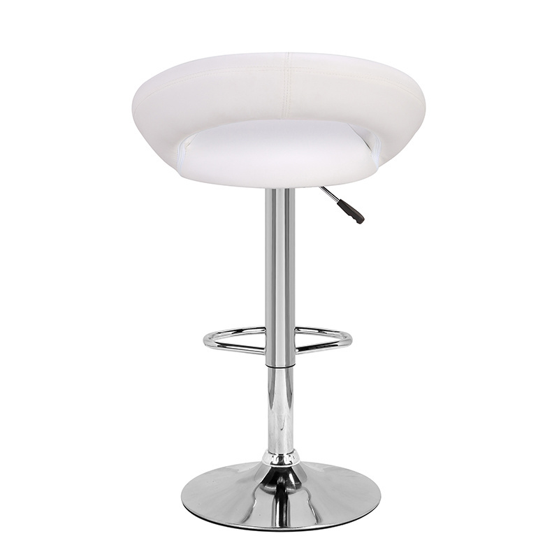 Bar Chair Design Hydraulic Lift Rod 360 Degree Rotation Leather White Upholstered Bar Stool