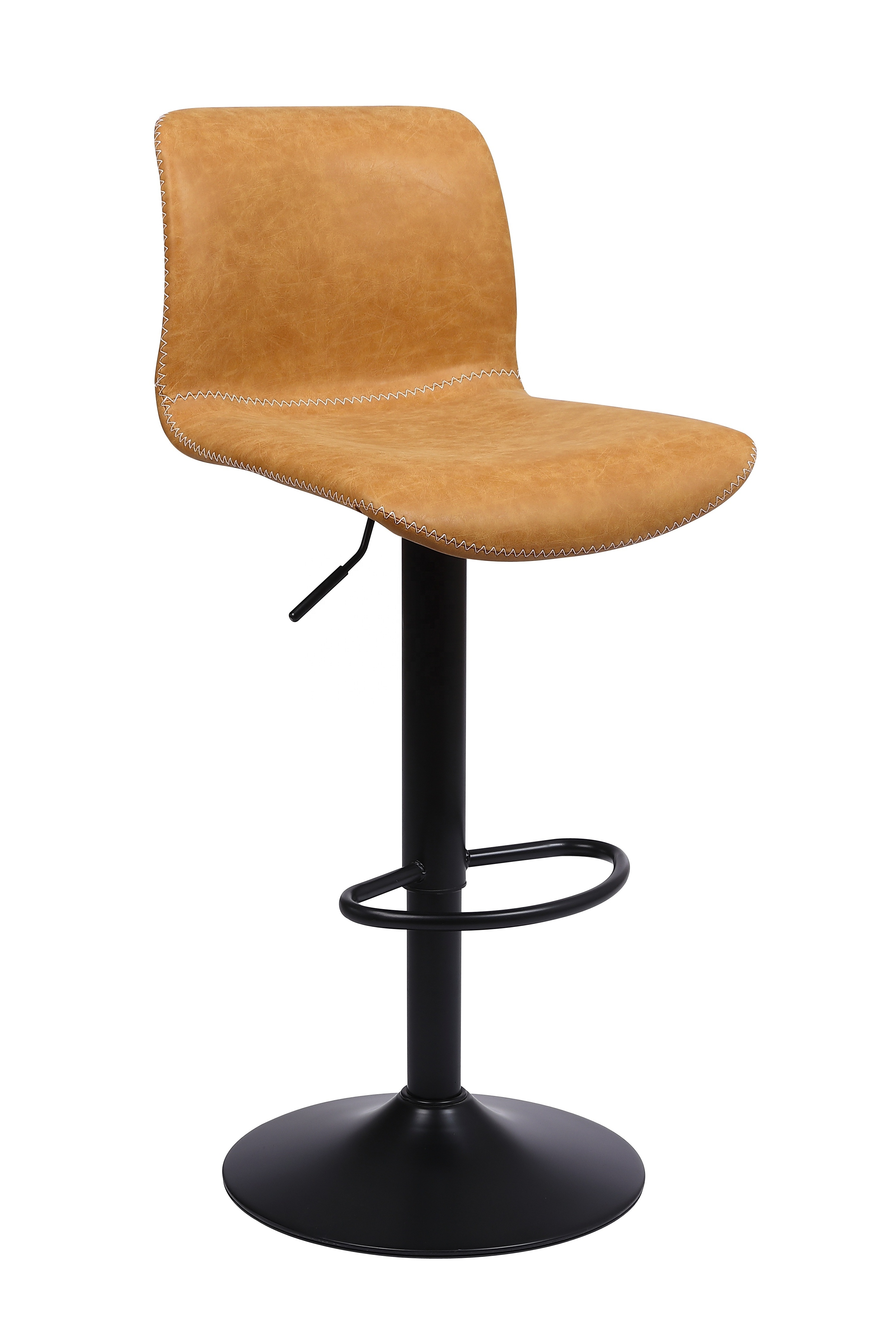 American style high-quality Crazy Horse Peel 360 degree rotatable counter stool bar chair