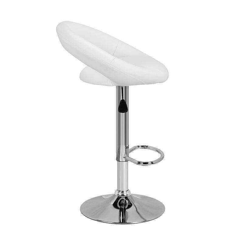 Bar Chair Design Hydraulic Lift Rod 360 Degree Rotation Leather White Upholstered Bar Stool