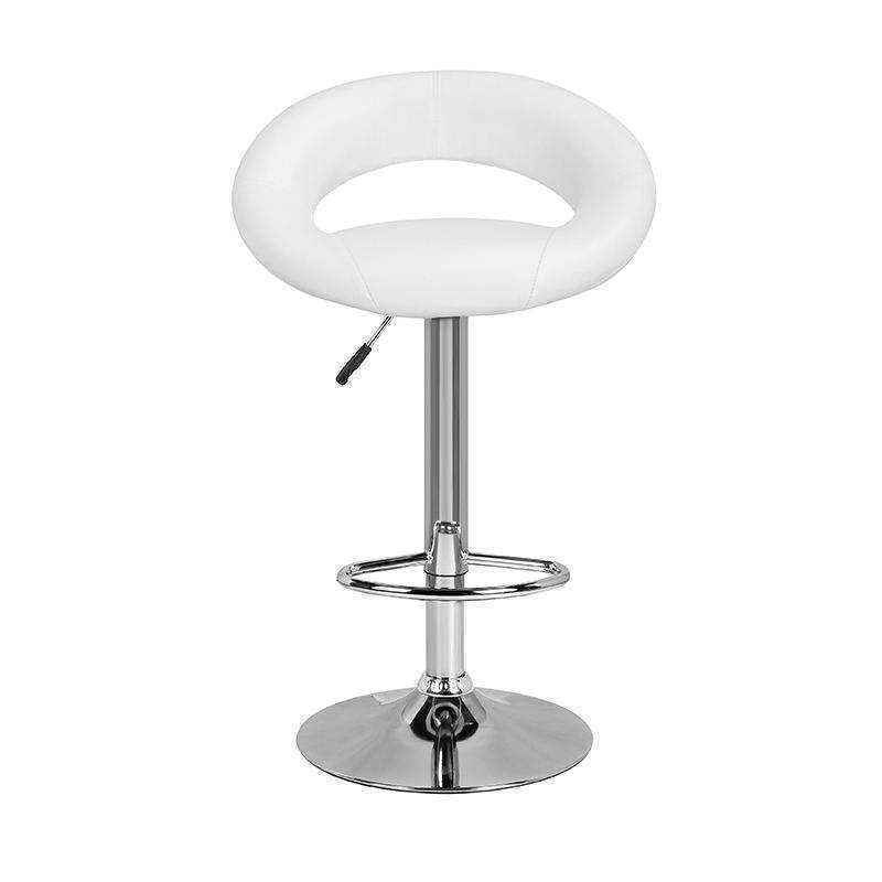 Bar Chair Design Hydraulic Lift Rod 360 Degree Rotation Leather White Upholstered Bar Stool