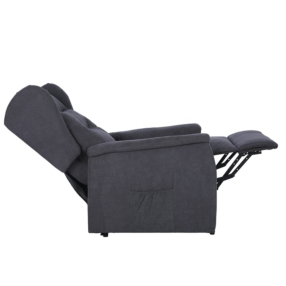 Double Motor Lift Chair  Electrical Recliner Linen Material with Wheels