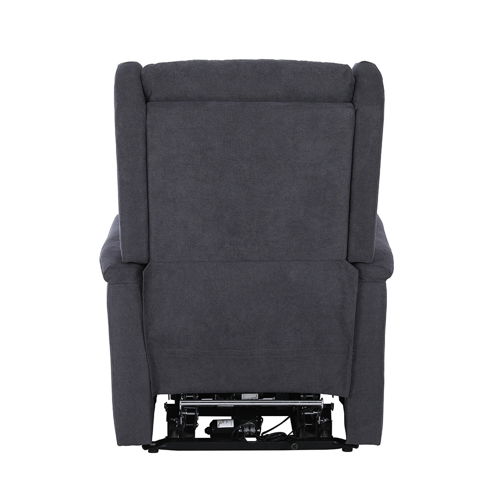 Double Motor Electrical Lift Massage Linen Fabric Massage Recliner Chair with Wheels for Living Room