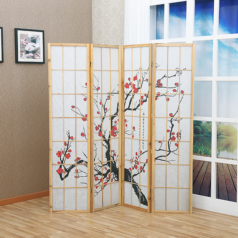 Dining room foldable room divider sound proof wooden folding screen for hotel