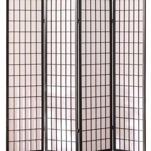 Dining Room Foldable Divider Sound Proof Wooden Screen for Hotel 4 Panel Decorative Wooden Folding Screen