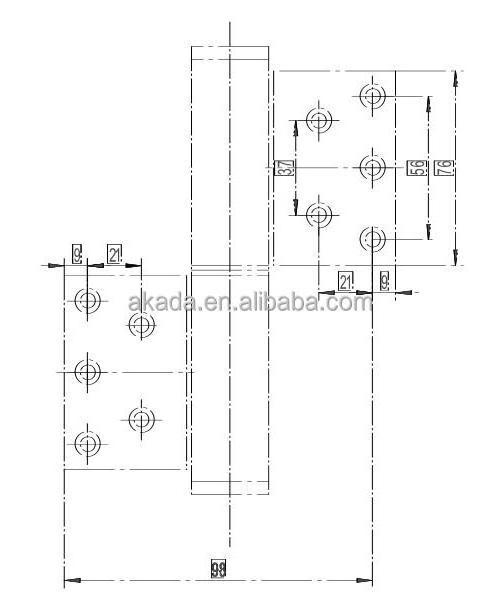 AKADA Hydraulic Hinge Shower Door Closer Hinge Flag Hinge