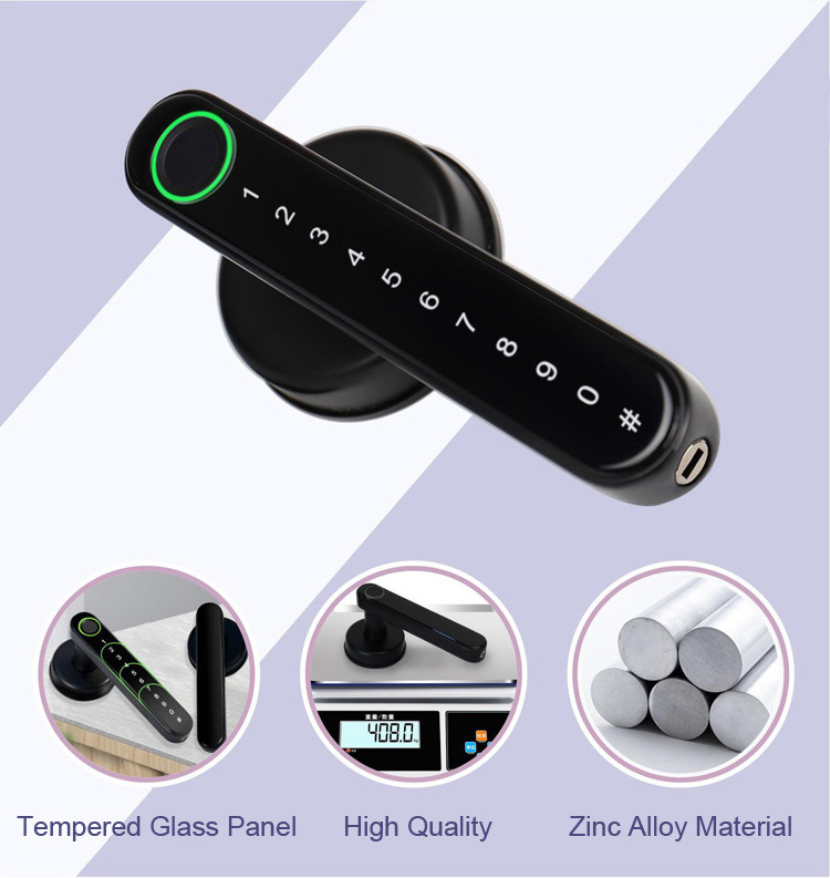 TT LOCK  APP smart electronic lock for glass doors smart lock door fingerprint