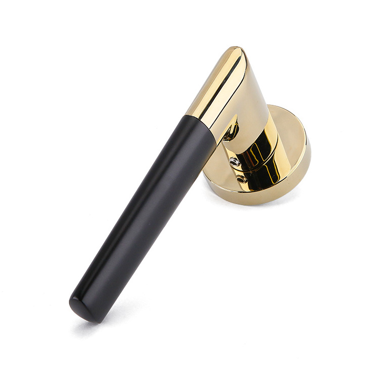 luxury door handle black and gold interior door handle with lever lock