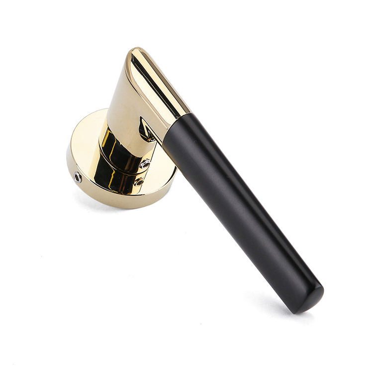 luxury door handle black and gold interior door handle with lever lock