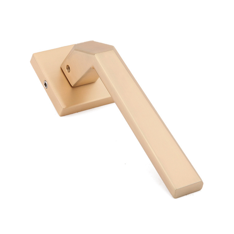 AKADA Zinc Alloy Gold Brass Matt Handle Lever Wooden Door Window Interior Room Handle Square Latch