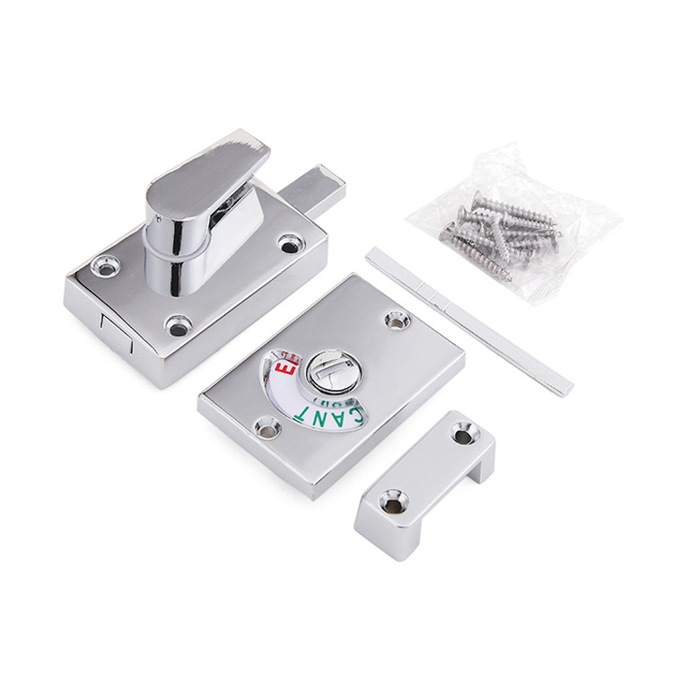 Zinc Alloy Surface Mounted Privacy WC Indicator Bolt Bathroom Toilet Door Lock With Red Green Card