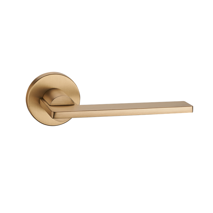 AKADA Modern Design Zinc Alloy Internal Wooden Bedroom Door Gold Lever Handle Lock