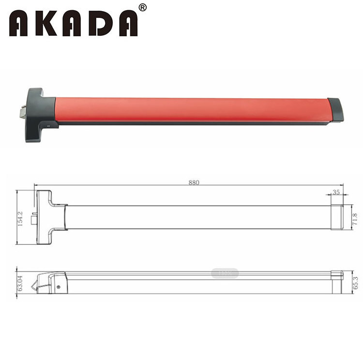 AKADA UL ANSI Single Door Push Panic Bar With Mag Lock Emergency Lock Commercial Panic Exit Device