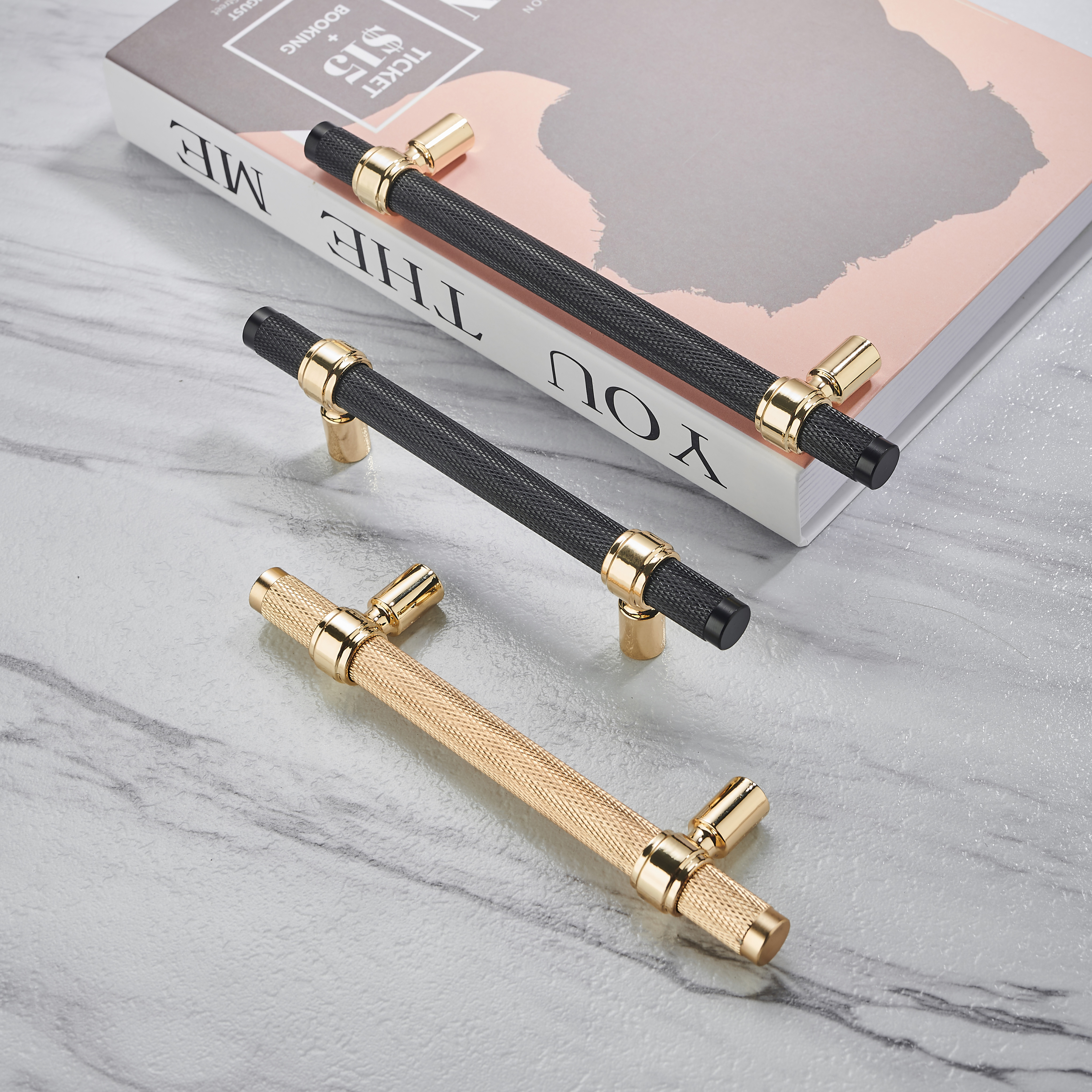 Gold Furniture Handle Cabinet Knob Cupboard Pulls Kitchen Handle Pull Black Handle for Furniture