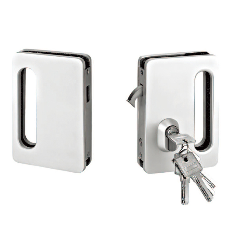 double side open commercial sliding glass door lock