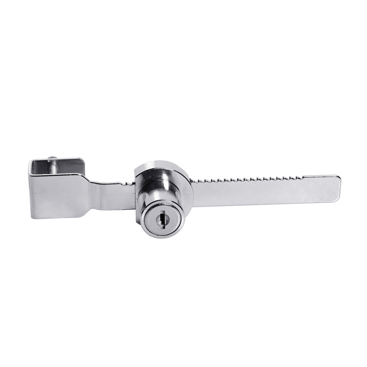 High quality glass cabinet door locks ,showcase window ratchet sliding lock