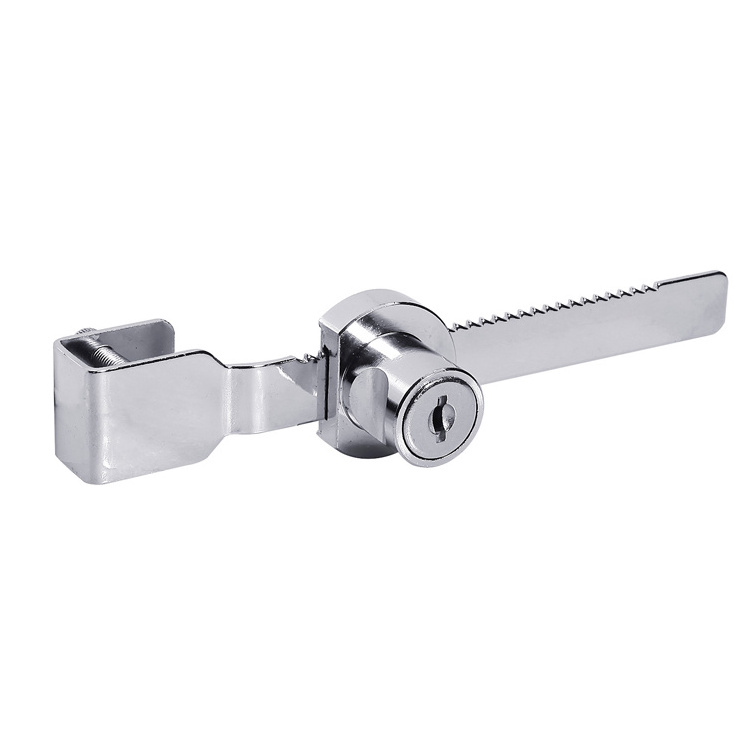 High quality glass cabinet door locks ,showcase window ratchet sliding lock