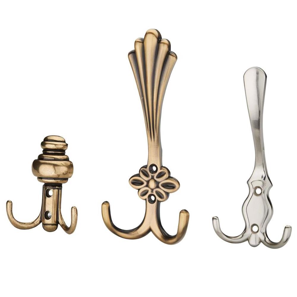 Classical Vintage Double Robe Wall Garment Clothes Hat Coat Hook Hanger Hooks