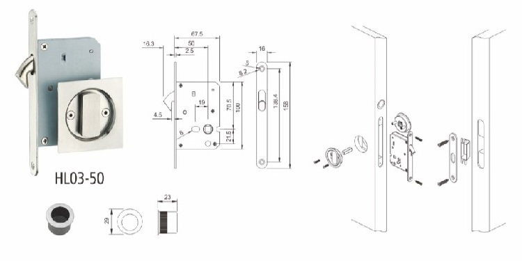 Home Bathroom Sliding Door Lock Handle Keys Furniture Hardware for Barn Wood 30 -45days AKADA/AKADO Accept CN;ZHE Modern N/M