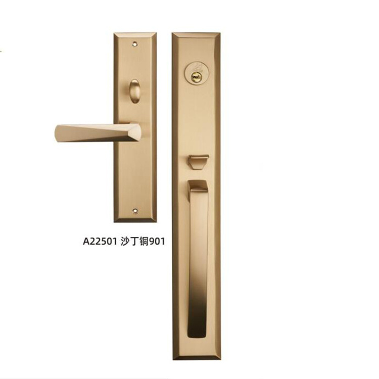 2024 high quality  luxury brass door handle pure copper main door  handle set