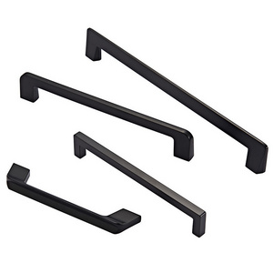 AKADA matte black square bar kitchen cabinet pull handle and knob