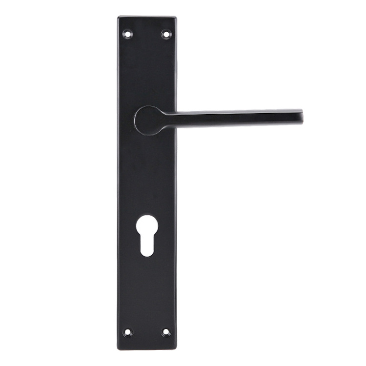 2023 Steel plate with aluminium handle plate with steel push pull handle door handle lock with plate