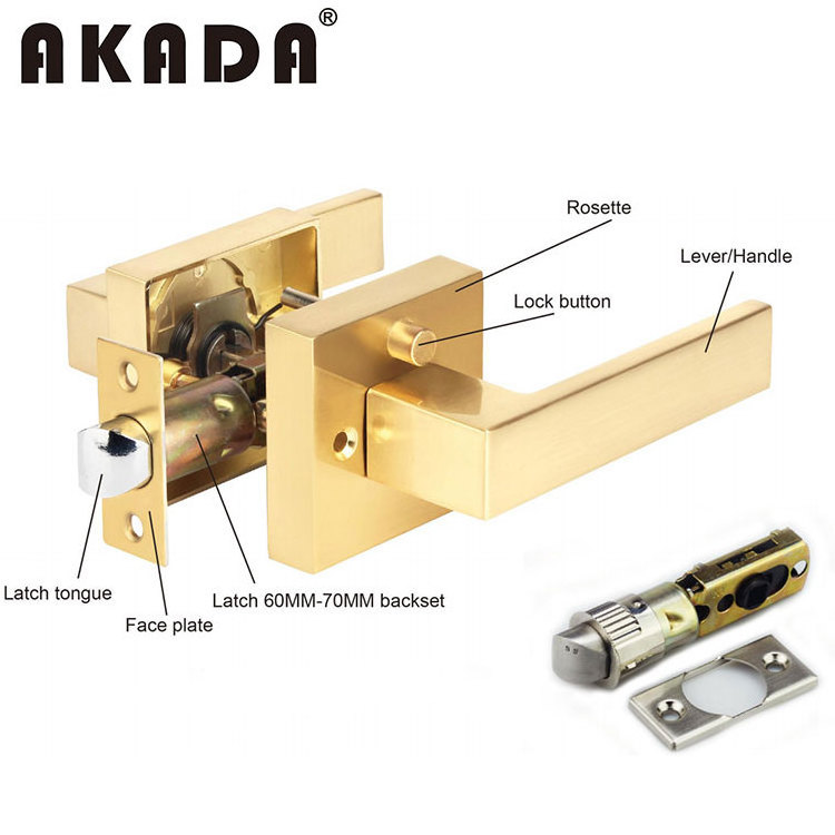 Akada Solid door handle for interior doors Front back door Levers cylinder latch Bedroom Wooden gate locks