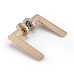 AKADA Available Lever Door Knob and Deadbolt Lock Handle Set Gold Door Lever Handles