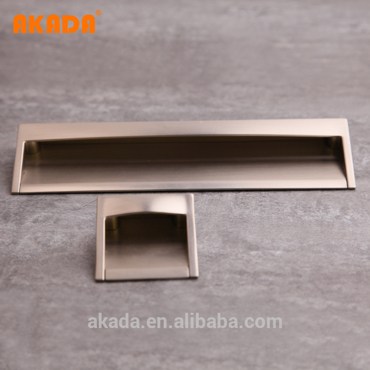 Metal Shower Hidden Drawer Pull ,Recessed Furniture Hardware Concealed Cabinet Handle